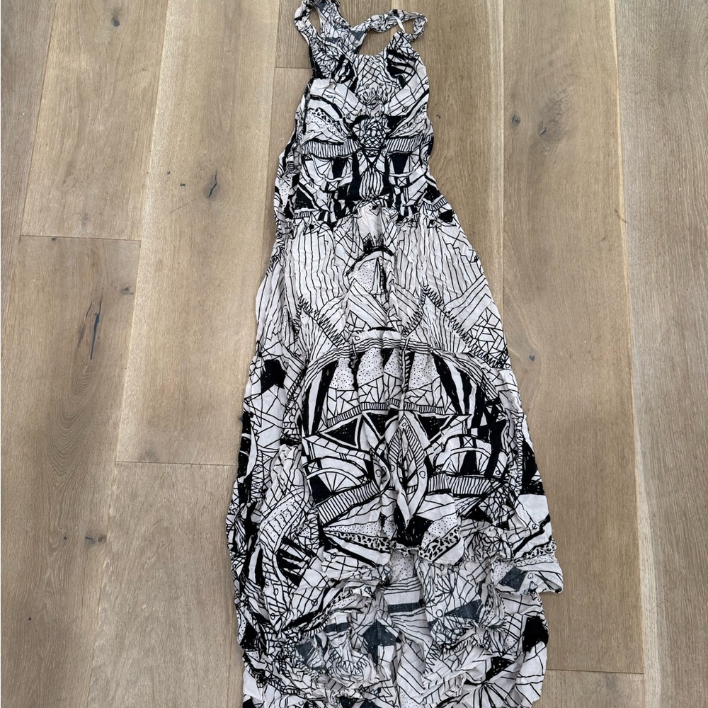 Free People Black and White Patterned Maxi Dress